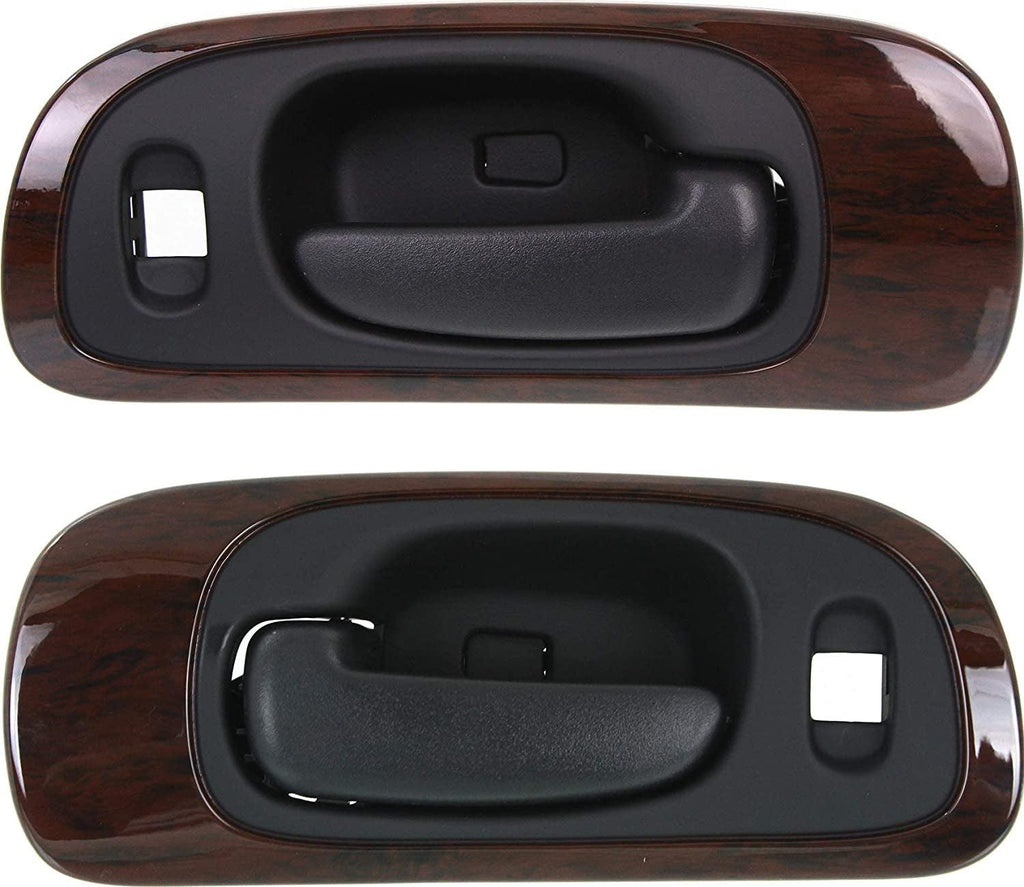 Interior Door Handle Set Compatible with 1999-2004 Chrysler 300M, Fits 1998-2004 Chrysler Concorde, Fits 1999-2001 Chrysler LHS Front, Driver and Passenger Side Black Sedan