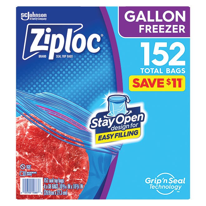 Ziploc Gallon Freezer Bags with New Stay Open Design, 152 ct.Similar items for you