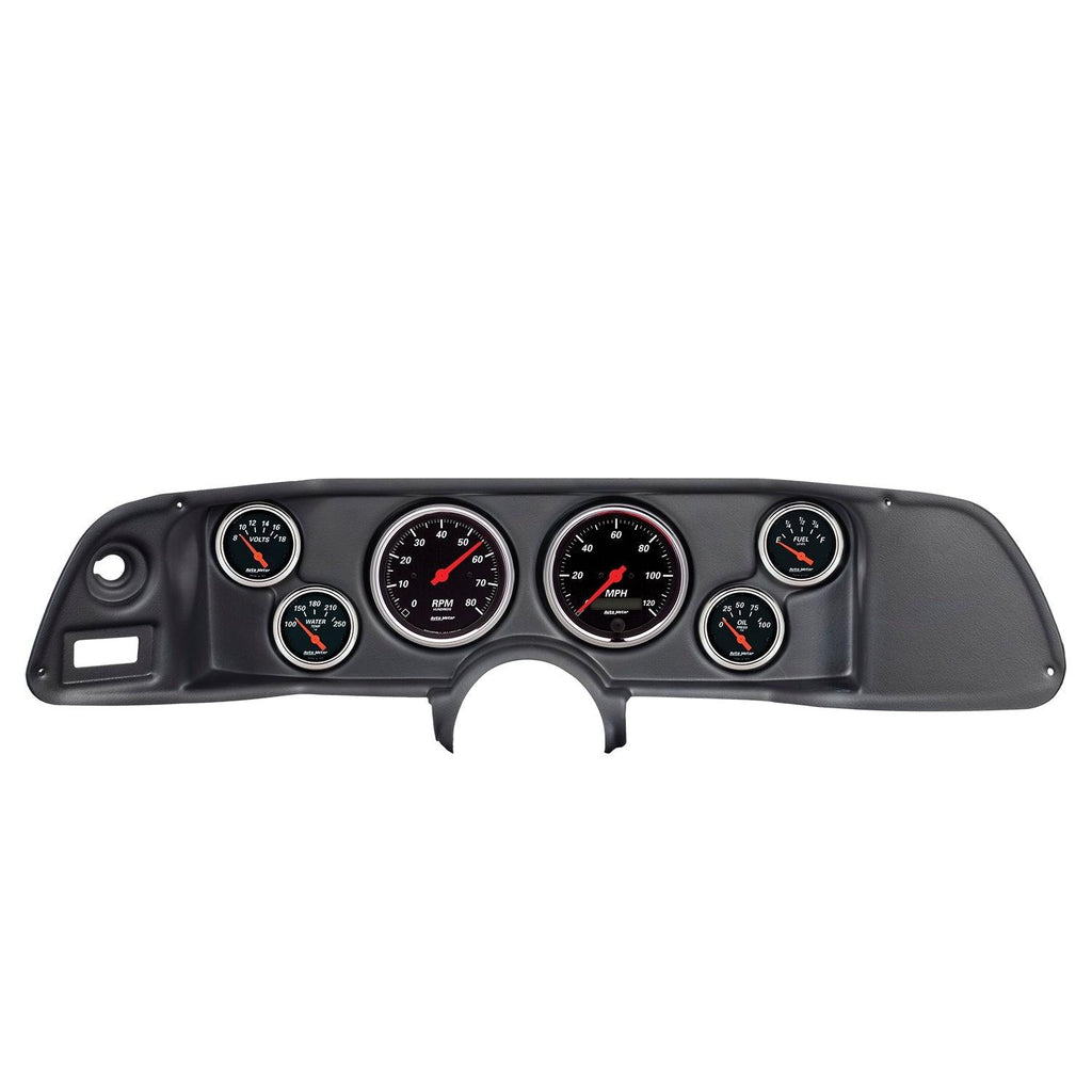 6 GAUGE DIRECT-FIT DASH KIT CAMARO 70-78 DESIGNER BLACK - greatparts