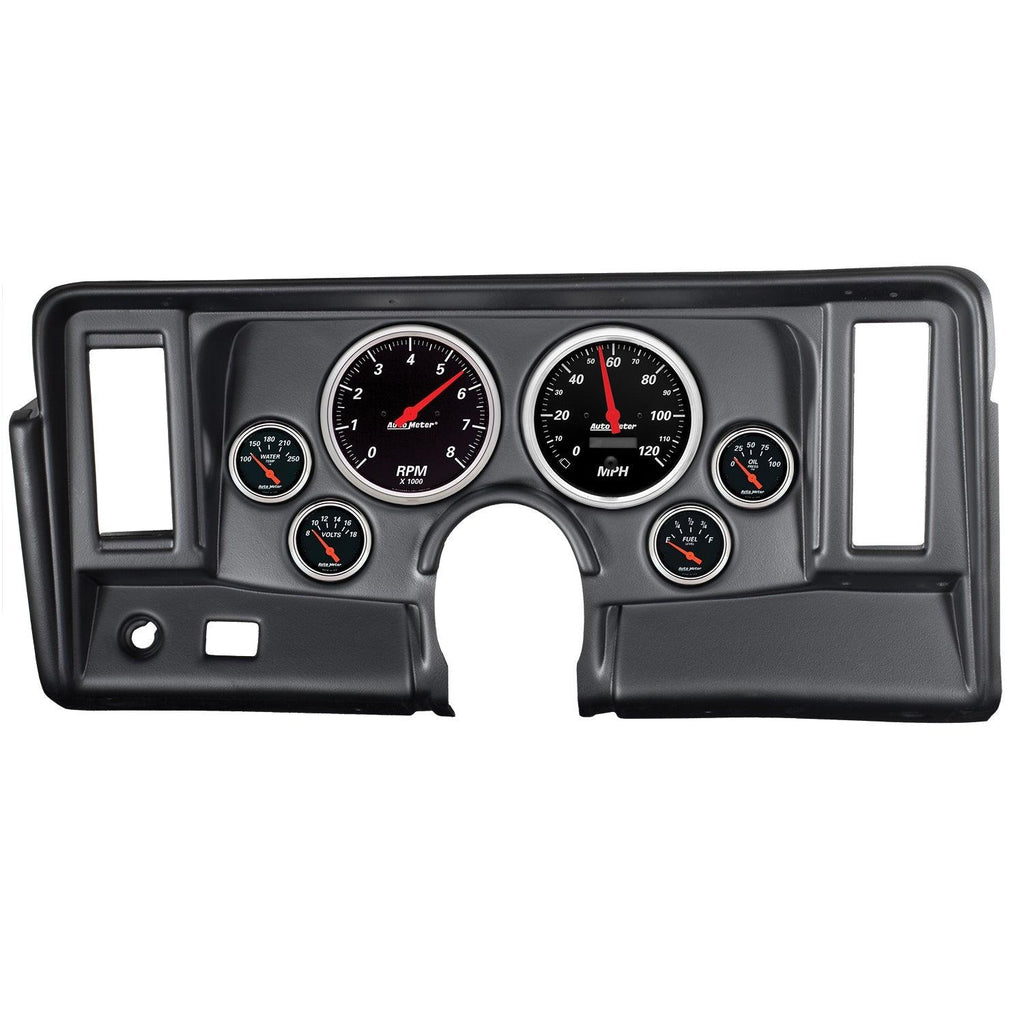 6 GAUGE DIRECT-FIT DASH KIT NOVA 69-76 DESIGNER BLACK - greatparts