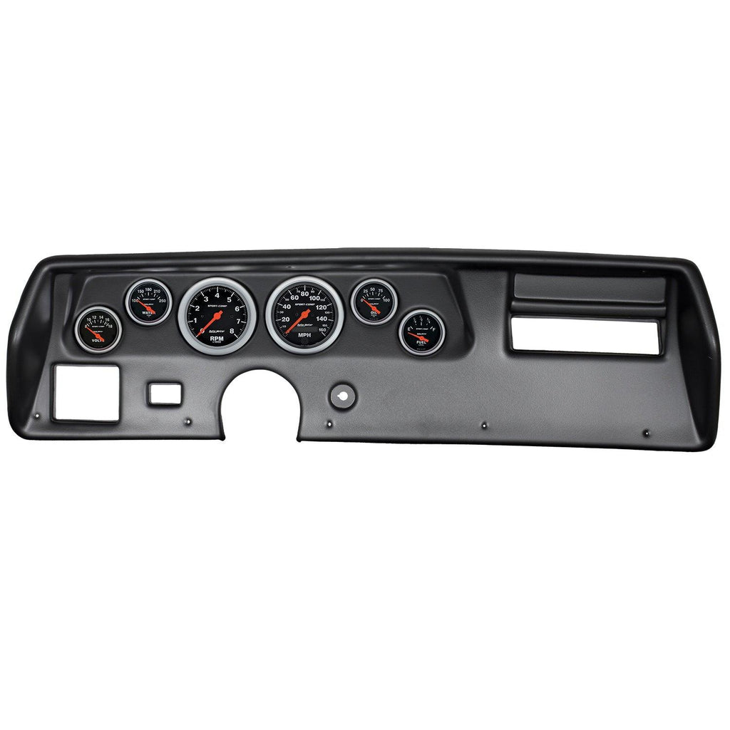 6 GAUGE DIRECT-FIT DASH KIT CHEVELLESS/ELCAMINO/MONTE 70-72 SPORT-COMP - greatparts