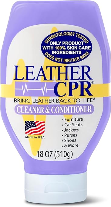 Leather CPR | 2-in-1 Leather Cleaner & Leather Conditioner (18oz) | Cleans, Restores, Conditions, & Protects Furniture, Car Seats, Purses, Shoes, Boots, Saddles/Tack, Jackets, & Auto