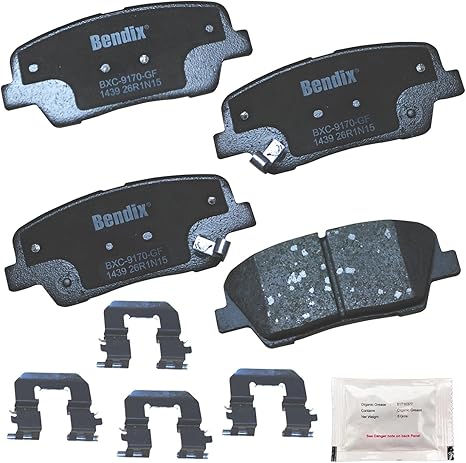 Bendix Priority1 CFC1439 Ceramic Rear Brake Pads for Select Models Genesis G70, G80, Hyundai Coupe, Santa Fe, Fe XL, Kia Sorento, Stinger