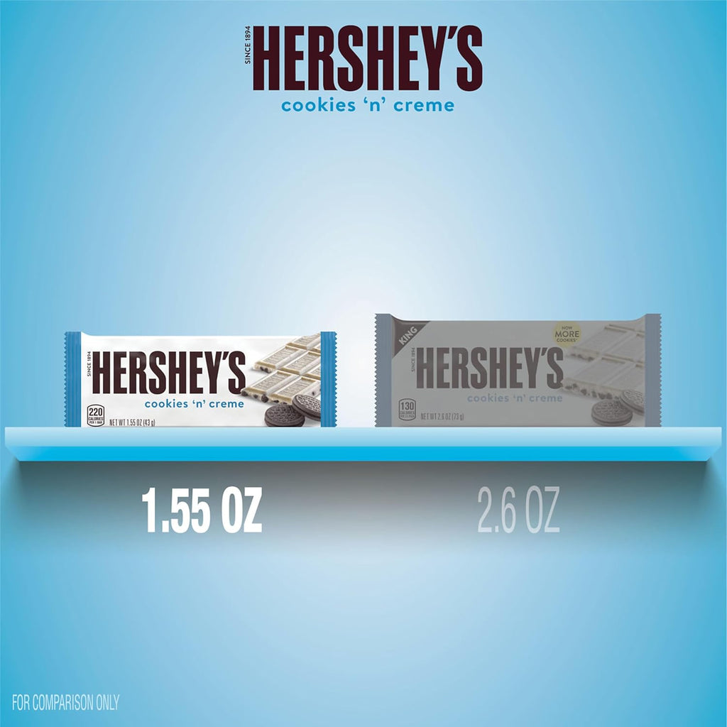 HERSHEY'S Cookies 'n' Creme Candy Bars, 1.55 oz (36 Count)