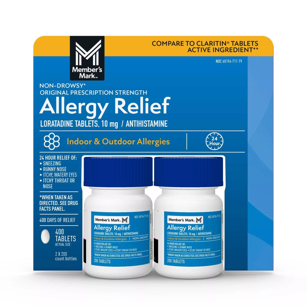 Member's Mark allergy Loratadine 10mg Antihistamine (Compare to Claritin),Tablet, 400-Count