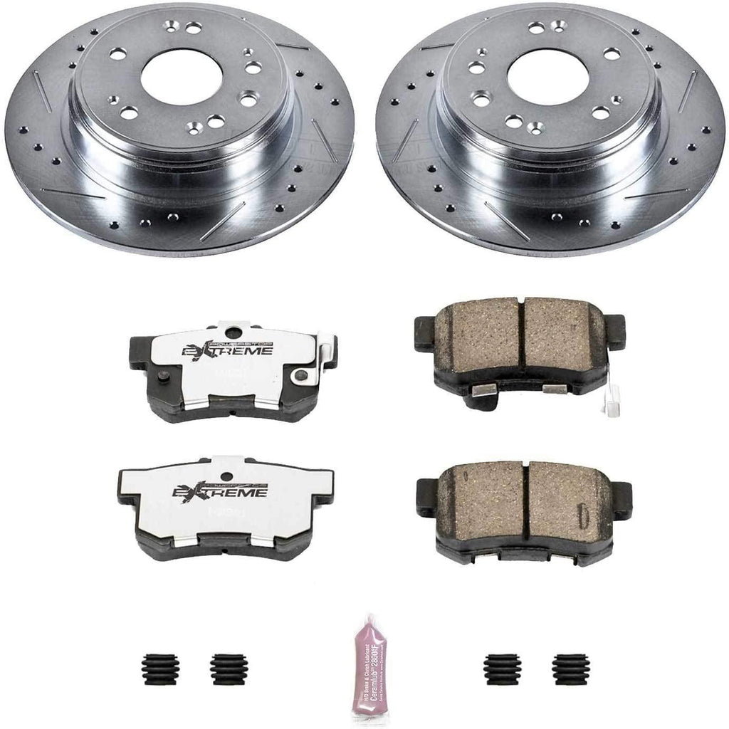 K6172-26 Rear Z26 Carbon Fiber Brake Pads with Drilled & Slotted Brake Rotors Kit