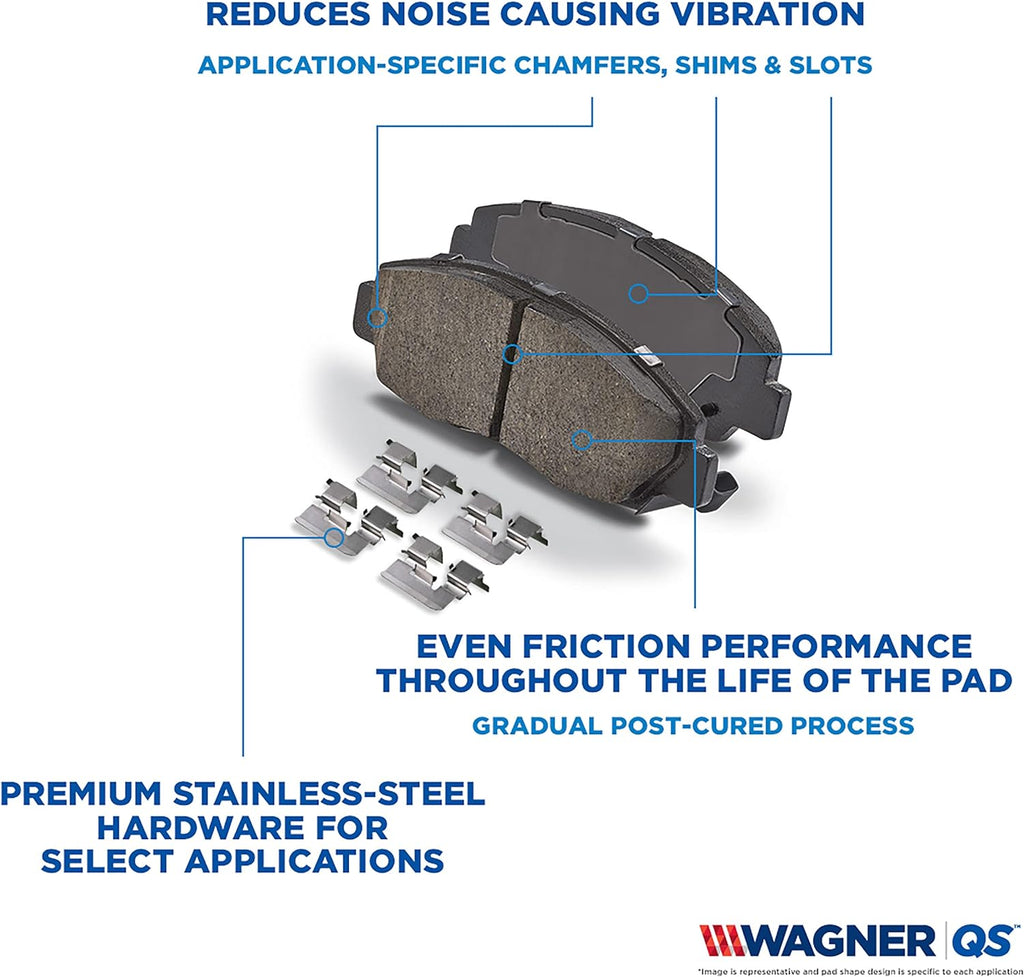 Wagner QuickStop ZD1212 Rear Disc Brake Pad Set for 2018 Toyota RAV4