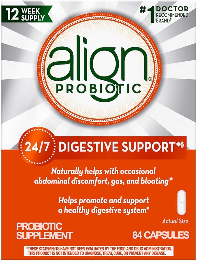 Align Daily Probiotic Supplement Capsules, White, 84 Count