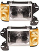 Headlight Set Compatible with 1987-1991 Ford F-250 Bronco Left Driver and Right Passenger Side Halogen with Bulb(S)