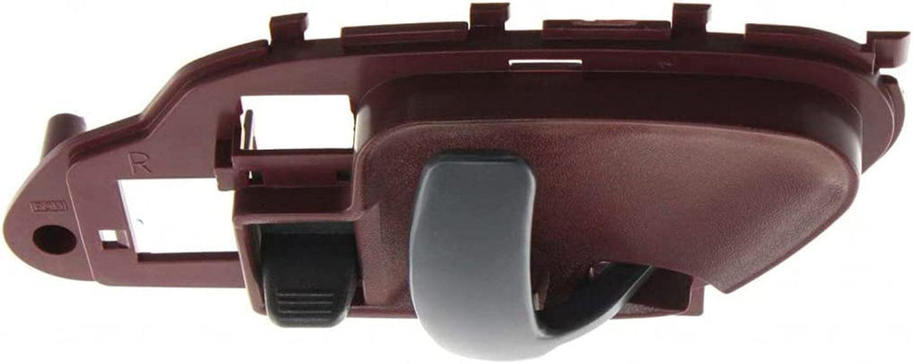 for GMC K2500 Interior Door Handle Front, Passenger Side Red Bezel with Black Lever 1995-2000 | with Door Lock Button | Trim: Sierra Sle/Sierra Sl/Sierra SLT | GM1353103 | 15708050