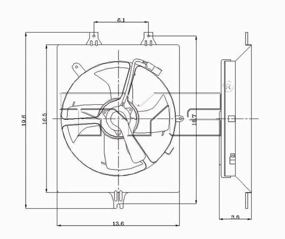 TYC A/C Condenser Fan Assembly for 04-08 Acura TL 610800