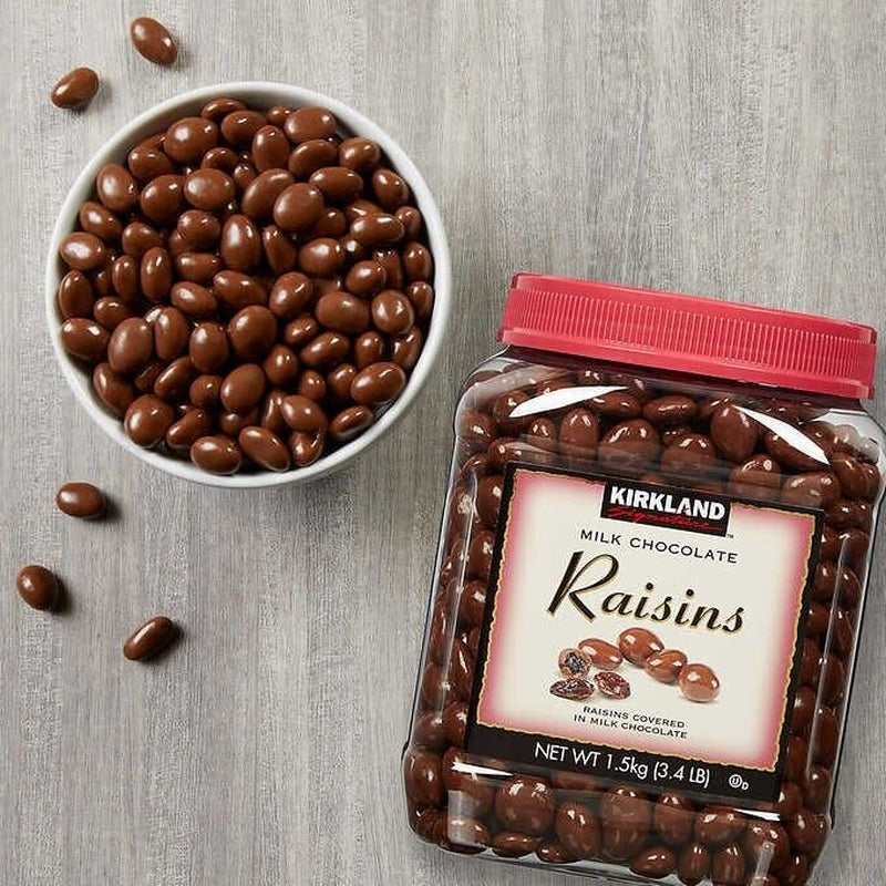 Kirkland Signature Raisins, 3.4Lb, Raisins Covered in Milk Chocolate. FAST SHIP