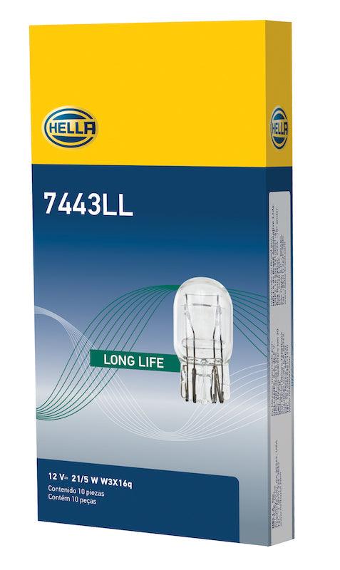 HELLA 7443LL Long Life Series Incandescent Miniature Light Bulb - greatparts