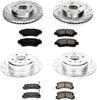 K2776 Front and Rear Z23 Carbon Fiber Brake Pads with Drilled & Slotted Brake Rotors Kit