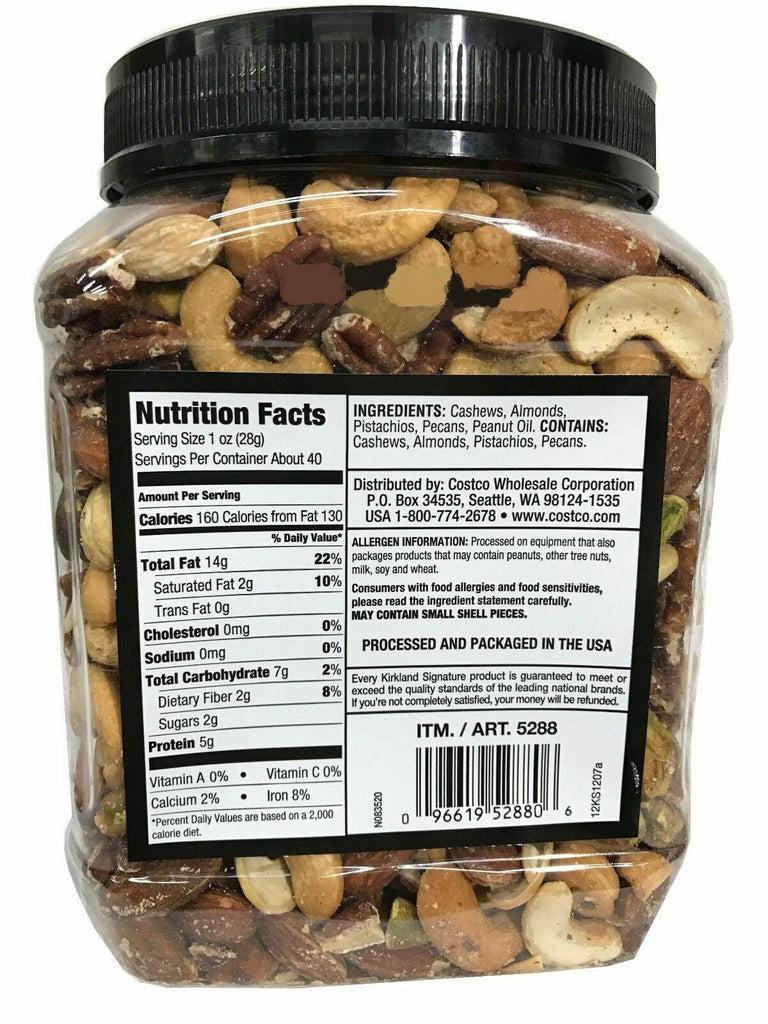 Kirkland Extra Fancy Unsalted Mixed Nuts Almonds,Cashew