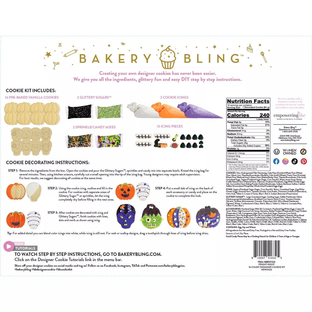 Bakery Bling Halloween Cookie Decorating Kit, 38.2 Ounce (16 Count)