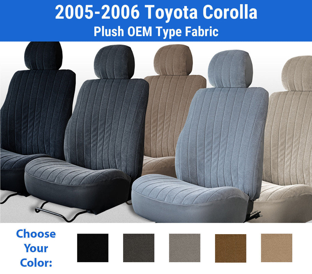 Plush Velour Seat Covers for 2005-2006 Toyota Corolla