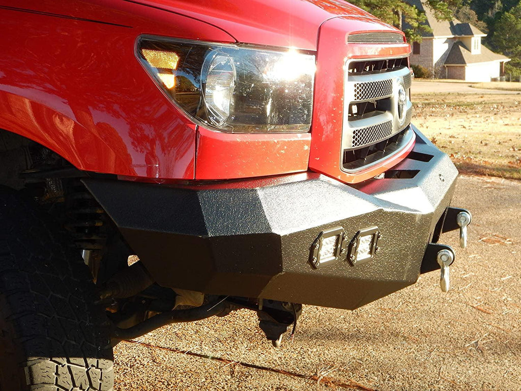 | FBTT2-02 | Front Bumper Fits 2007-2013 Toyota Tundra | 3Pc Modular Design | Integrated Winch Mount | LED Lights and D-Rings Included