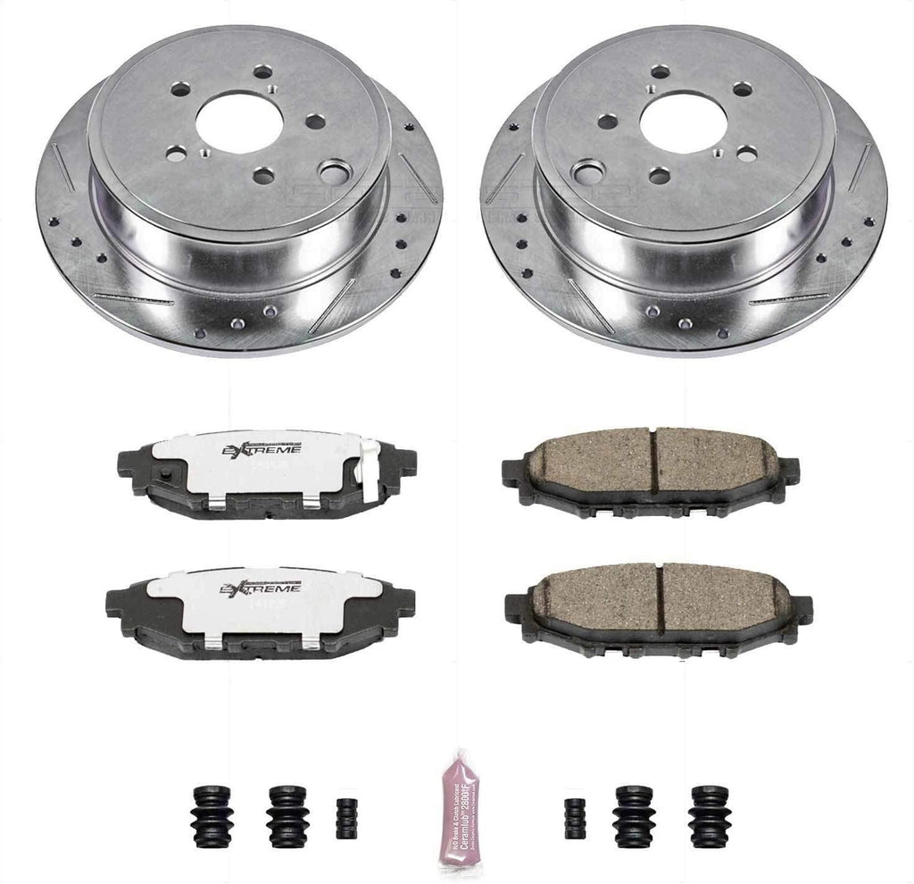 K4631-26 Rear Z26 Carbon Fiber Brake Pads with Drilled & Slotted Brake Rotors Kit