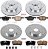 K4467 Front and Rear Z23 Carbon Fiber Brake Pads with Drilled & Slotted Brake Rotors Kit