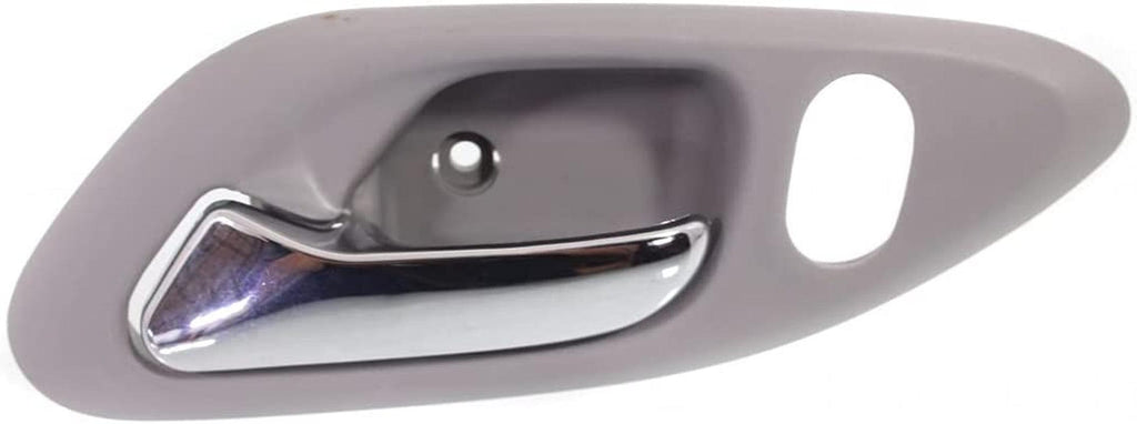 for Honda Accord Interior Door Handle Front, Driver Side Light Gray Bezel with Chrome Lever (1998-2002) | with Door Lock Hole | Trim: LX/EX/SE | HO1352124 | 72165S84A01ZB