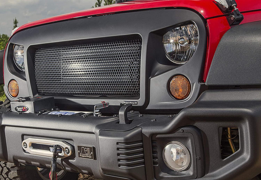 12034.01 Spartan Grille, Satin Black; 07-18 Jeep Wrangler JK