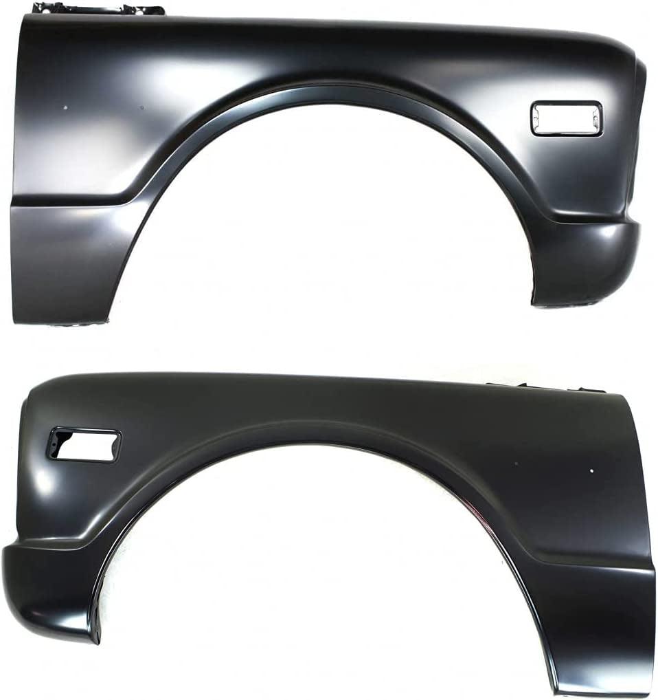 For Chevy C10 Pickup Fender 1969 70 71 1972 Driver and Passenger Side Pair/Set | Front | W/Turn Signal Light Hole | Base | Replacement for GM1240234 + GM1241234 | 3936667 + 3936668