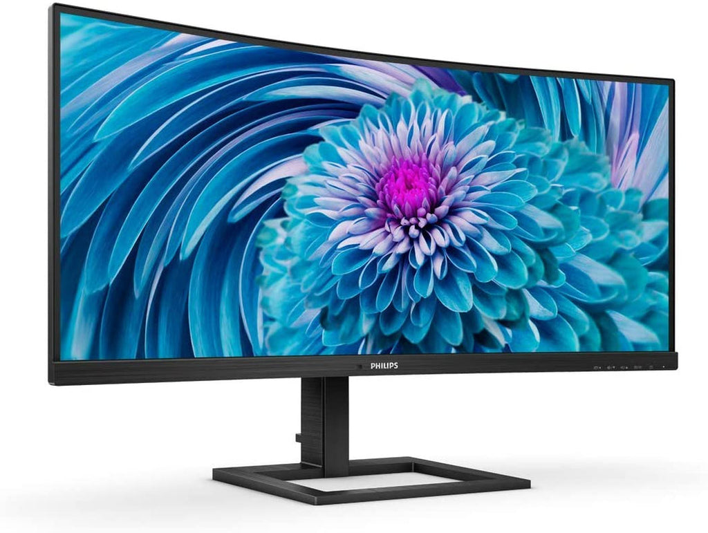 PHILIPS 346E2CUAE 34" Curved Frameless, Ultrawide QHD 3440X1440,100Hz, 121% Srgb, 1Ms MPRT, USB-C Charging, Multiview PIP/PBP, Height Adjustable, 4Yr Advance Replacement, Black