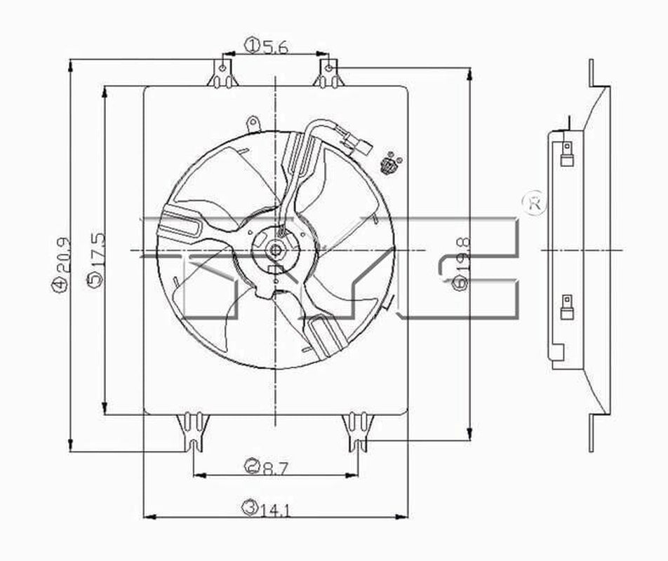 TYC A/C Condenser Fan Assembly for 1999-2004 Honda Odyssey 610410