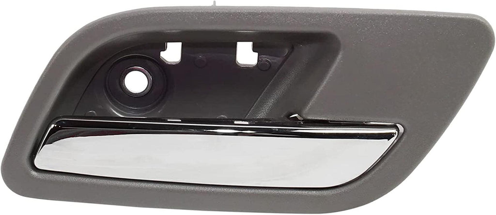 Interior Door Handle SET Compatible with 2007-2014 Chevrolet Tahoe, Fits 2007-2014 GMC Yukon, Fits 2007-2013 Chevrolet Avalanche Rear, Driver and Passenger Side Gray Bezel with Chrome Lever