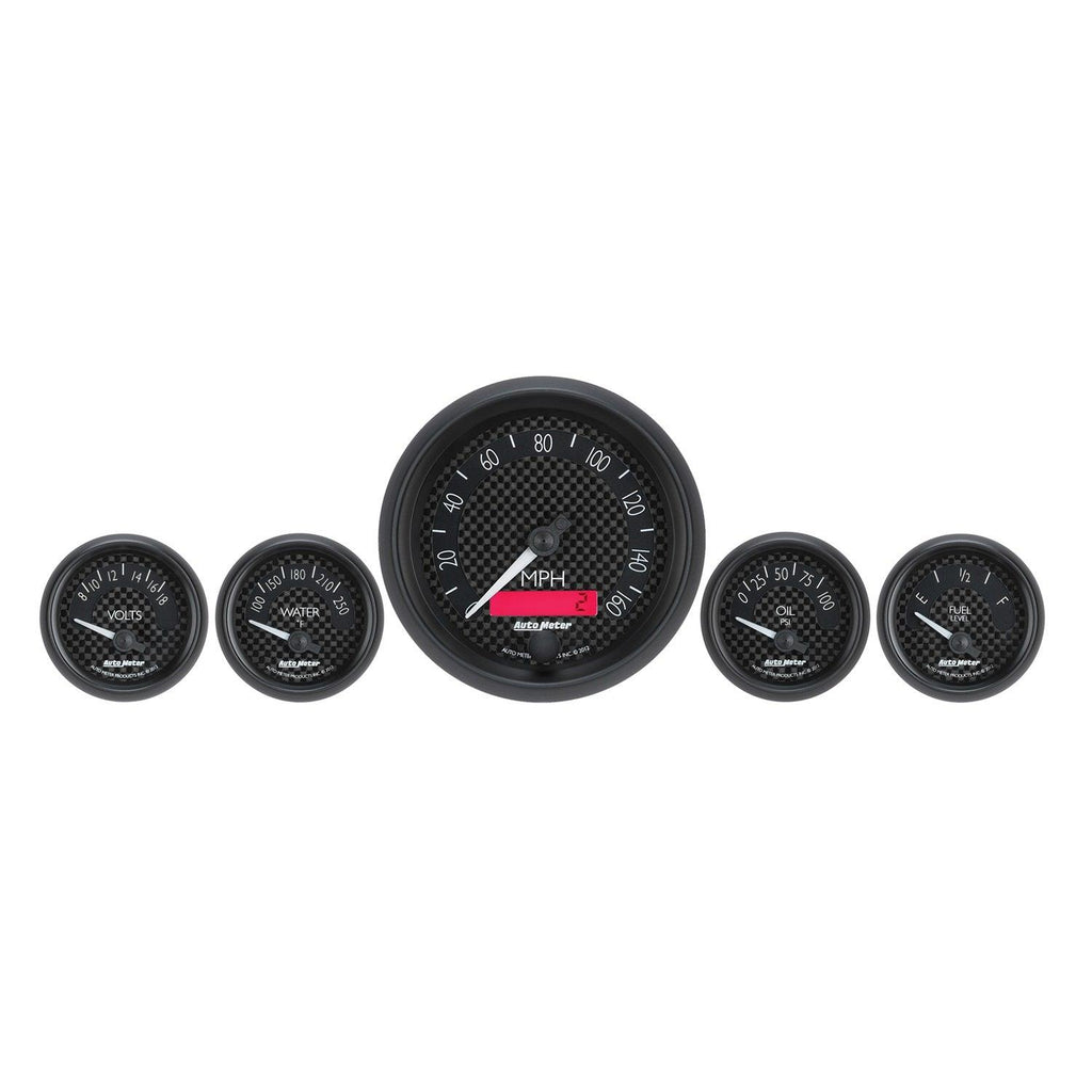 5 PC. GAUGE KIT 3-3/8 in. & 2-1/16 in. ELEC. SPEEDOMETER GT - greatparts