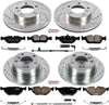 K4371 Front and Rear Z23 Carbon Fiber Brake Pads with Drilled & Slotted Brake Rotors Kit