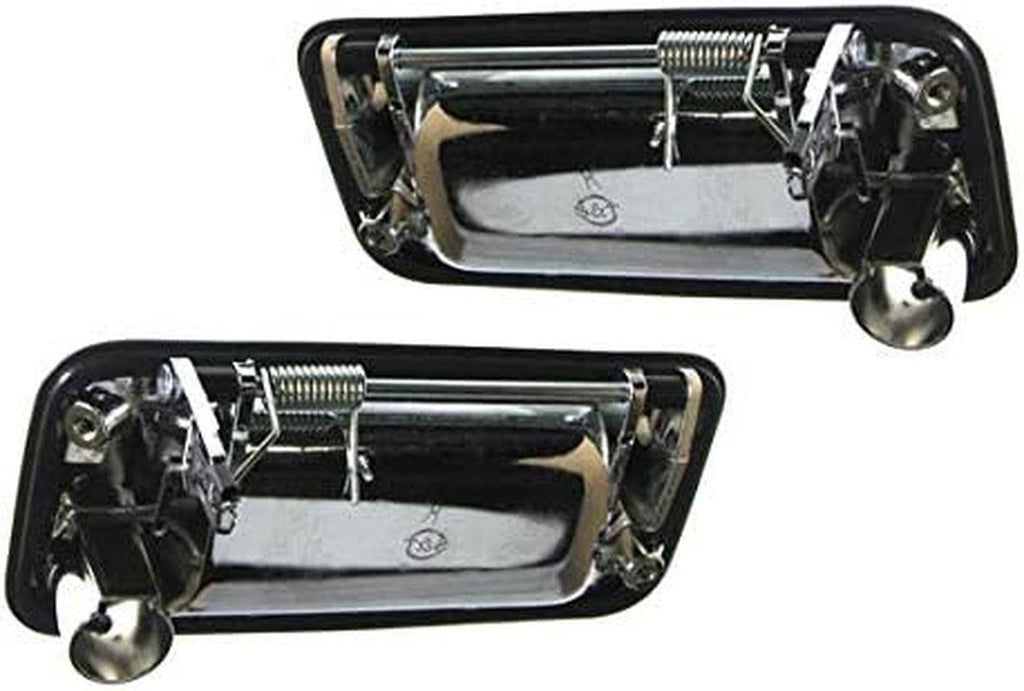 Chrome Front Outer Exterior outside Door Handle Pair Set Compatible with Chevy GMC Truck