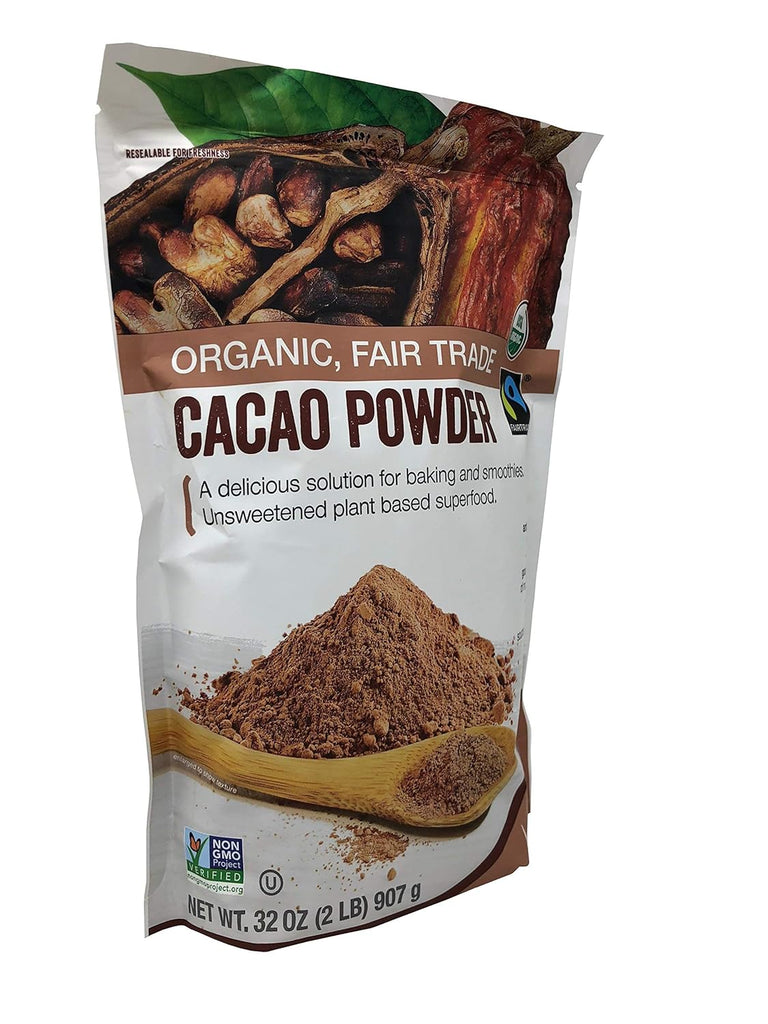 Volupta Organic & Fair Trade Unsweetened Super Food Cacao Powder, 32 Ounce