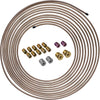 4LifetimeLines 3/16" x 25' Genuine Copper-Nickel Alloy Non-Magnetic Brake Line Replacement Tubing Coil Roll & Fitting Kit, Inverted Flare, Easy to Bend, Corrosion Resistant