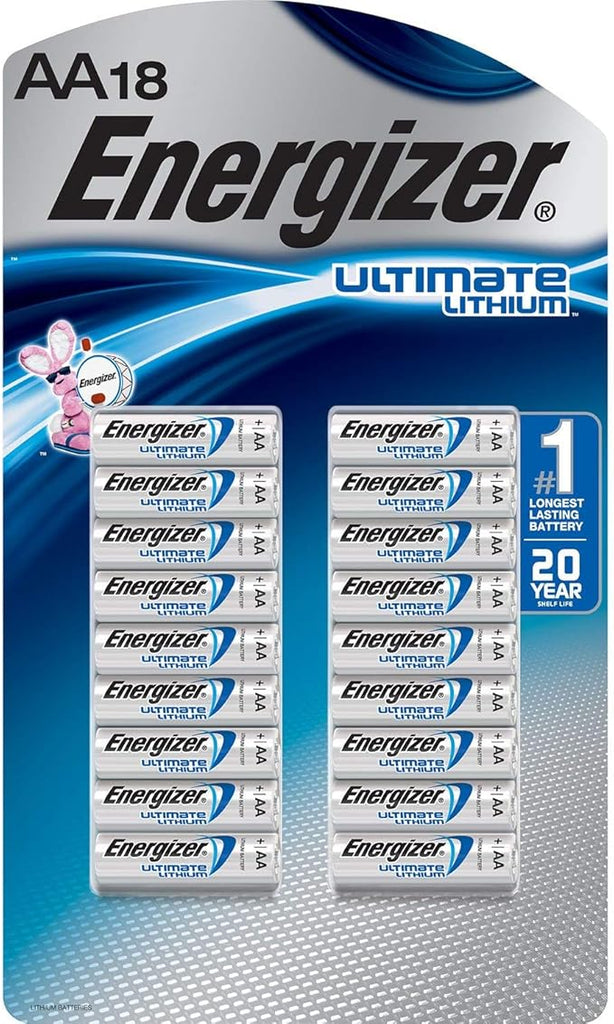 Energizer Ultimate Lithium AA Batteries, 18 Pack