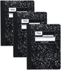 Mead Composition Notebooks, 3 Pack, Wide Ruled Paper, 9-3/4" x 7-1/2", 100 Sheets per Comp Book, Black Marble (38301)