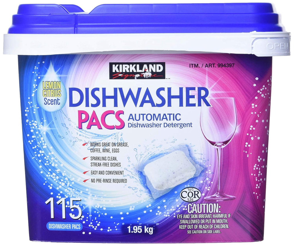 Kirkland Signature Easy to Use, Streak Free Premium Dishwasher Pacs, Automatic Dishwasher Detergent