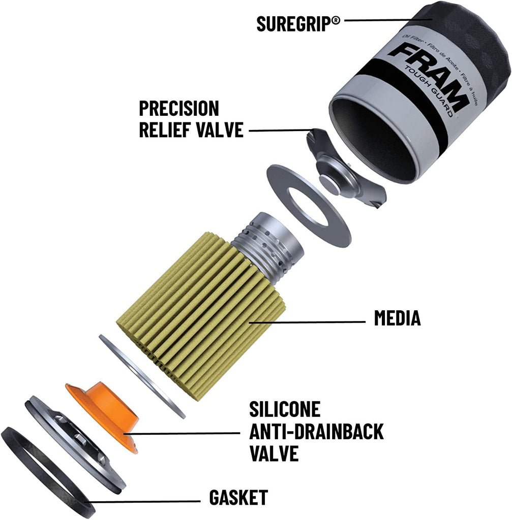 Tough Guard Replacement Oil Filter TG4967, Designed for Interval Full-Flow Changes Lasting up to 15K Miles