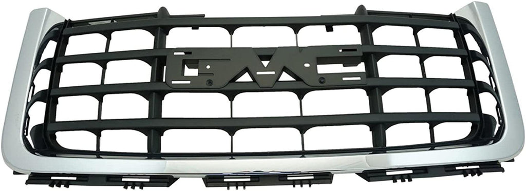 Front Black & Gray W/Chrome Molding Grille for 07-10 GMC Sierra Truck Pickup