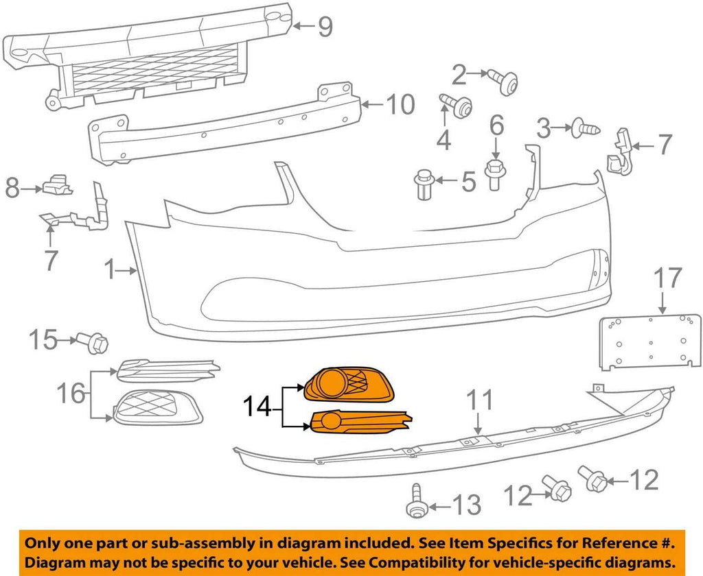 68100699AA Fog Light Bezel