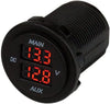 Dual Volt Meter round 10V-48V, Black