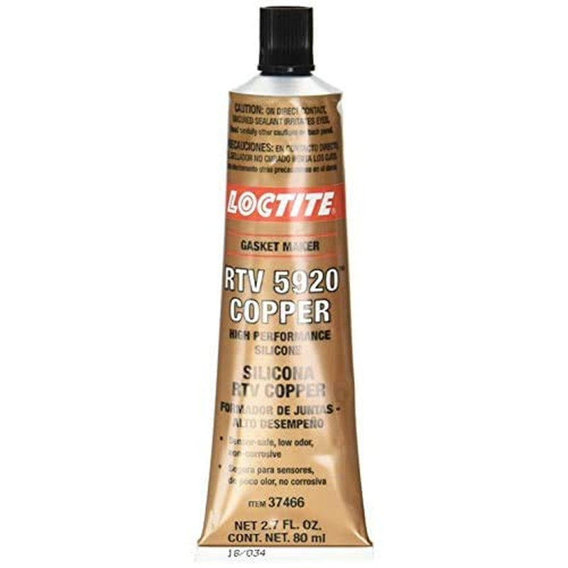 Loctite RTV 5920 Copper High Performance for Automotive: Sensor-Safe, Non-Corrosive, for Performance Engines, Oil Resistance, High-Temperature | Copper, 80 Ml Tube (PN: 37466-491984)