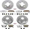 K698-26 Front and Rear Z26 Carbon Fiber Brake Pads with Drilled & Slotted Brake Rotors Kit