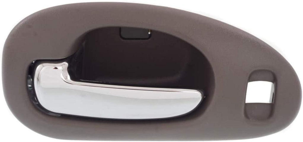 Compatible with Chrysler LHS Interior Door Handle 1999-2001 Driver Side Front Gray Bezel with Chrome Lever | with Door Lock Hole | Trim: Base