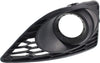 Front, Passenger Side Fog Light Trim Compatible with 2010-2012 Ford Fusion Textured Black, Se/Sport Models