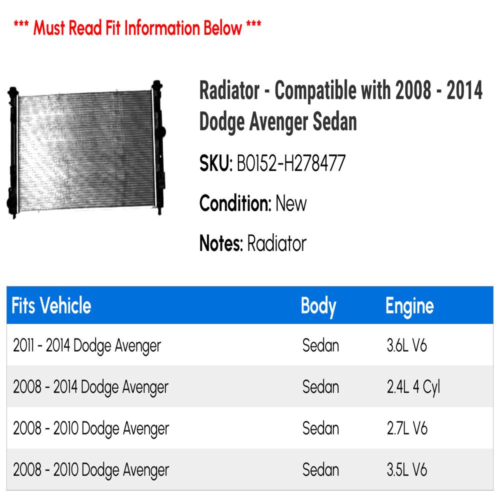 Radiator - Compatible with 2008 - 2014 Dodge Avenger Sedan 2009 2010 2011 2012 2013