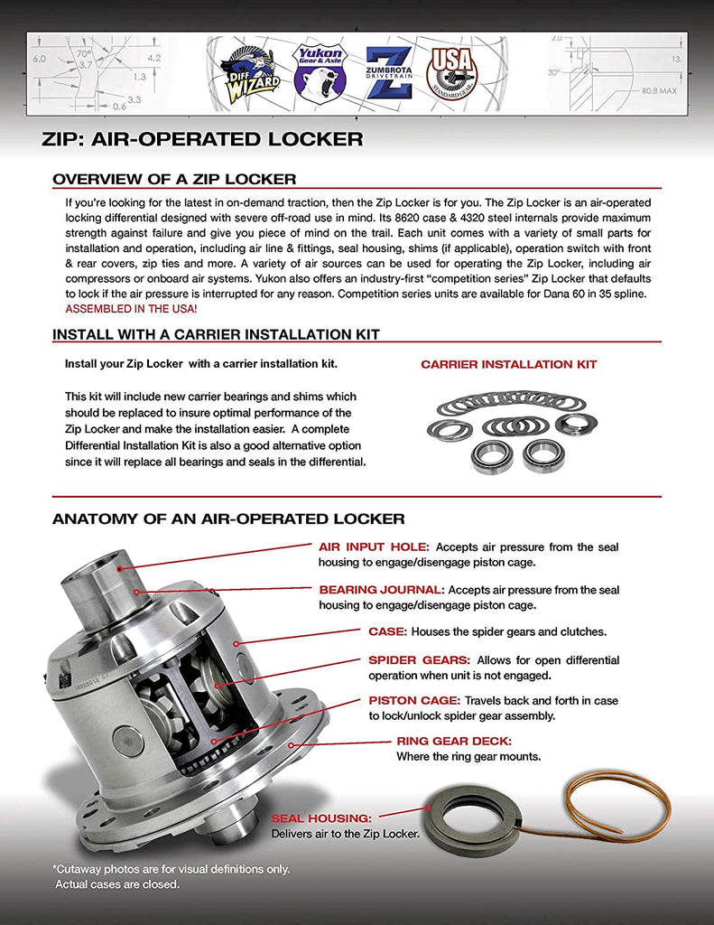 & Axle (YZLASH-03) Zip Locker Seal Housing with O-Ring for Dana 44