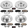 K6950 Front and Rear Z23 Carbon Fiber Brake Pads with Drilled & Slotted Brake Rotors Kit