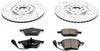 Power Stop K914 Front Z23 Carbon Fiber Brake Pads with Drilled & Slotted Brake Rotors Kit